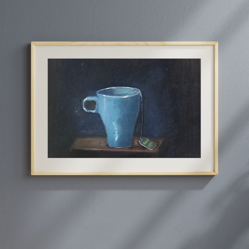 Blue Tea cup Still Life Art