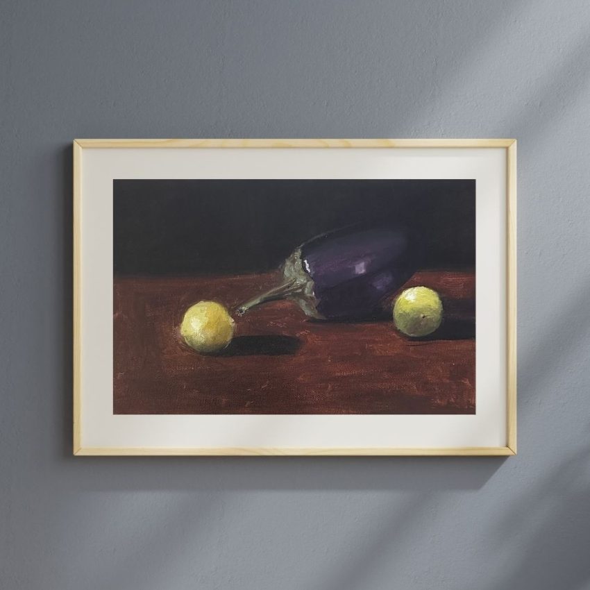 Brinjal and Lemon Still Life Art