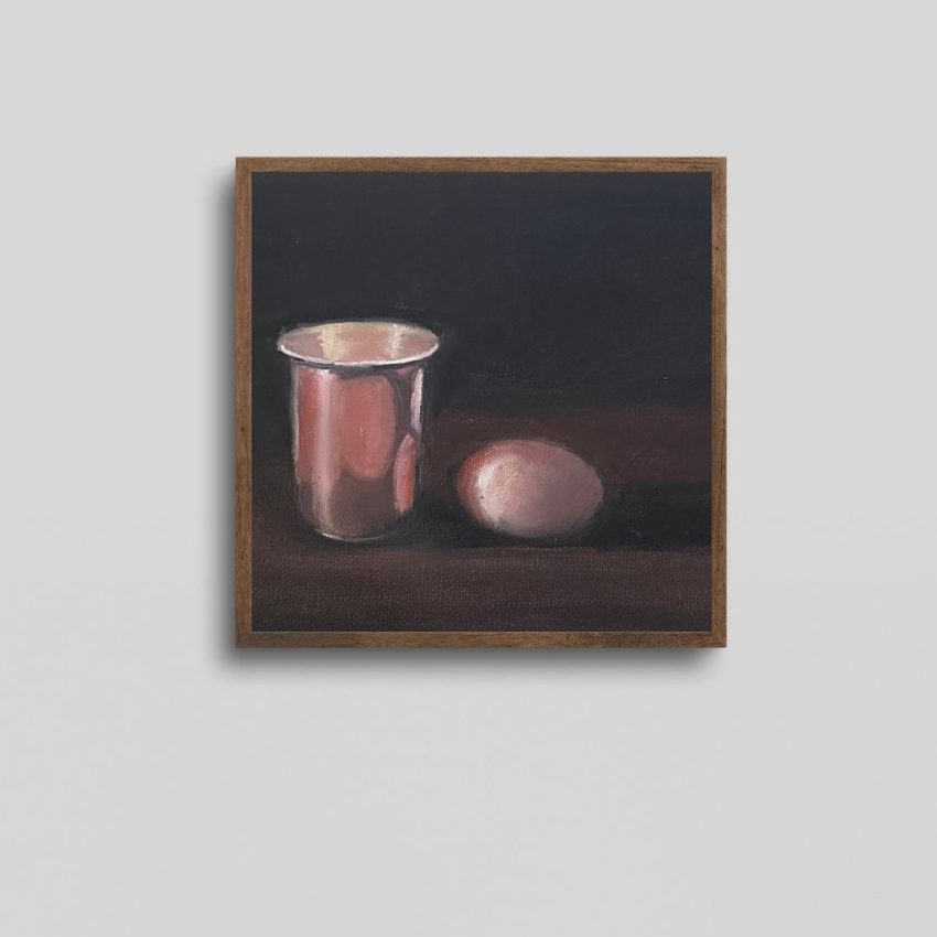 Copper Glass and an Egg Still Life Art