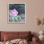 " Floral art print displayed in a modern interior"
