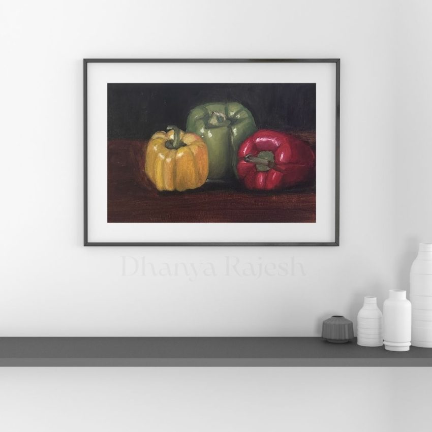 Colourful Capsicums Still Life Art - Image 2