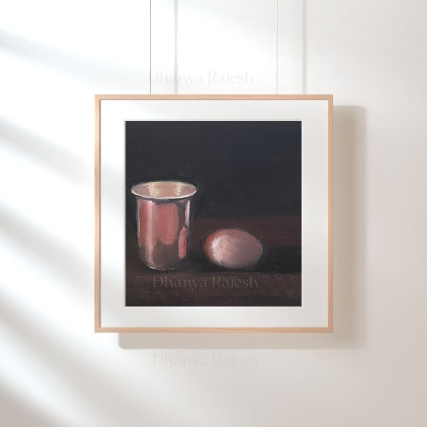 Copper Glass and an Egg Still Life Art - Image 2