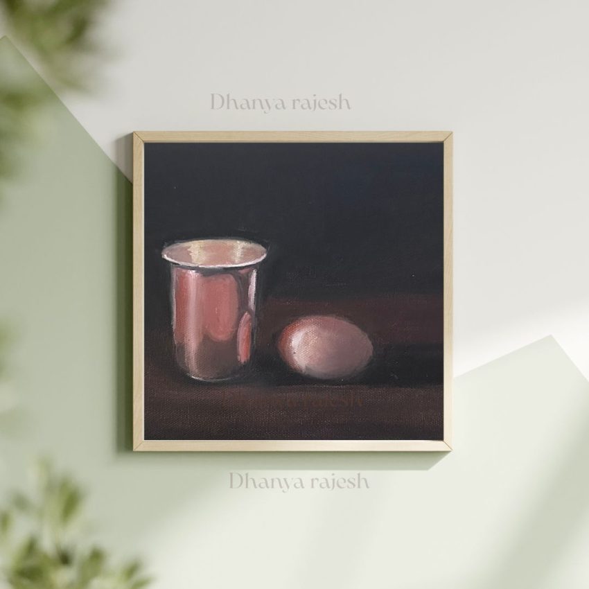 Copper Glass and an Egg Still Life Art - Image 3