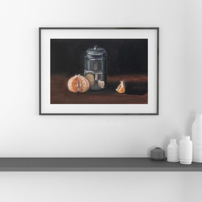 Metal and Oranges Still Life Art - Image 3
