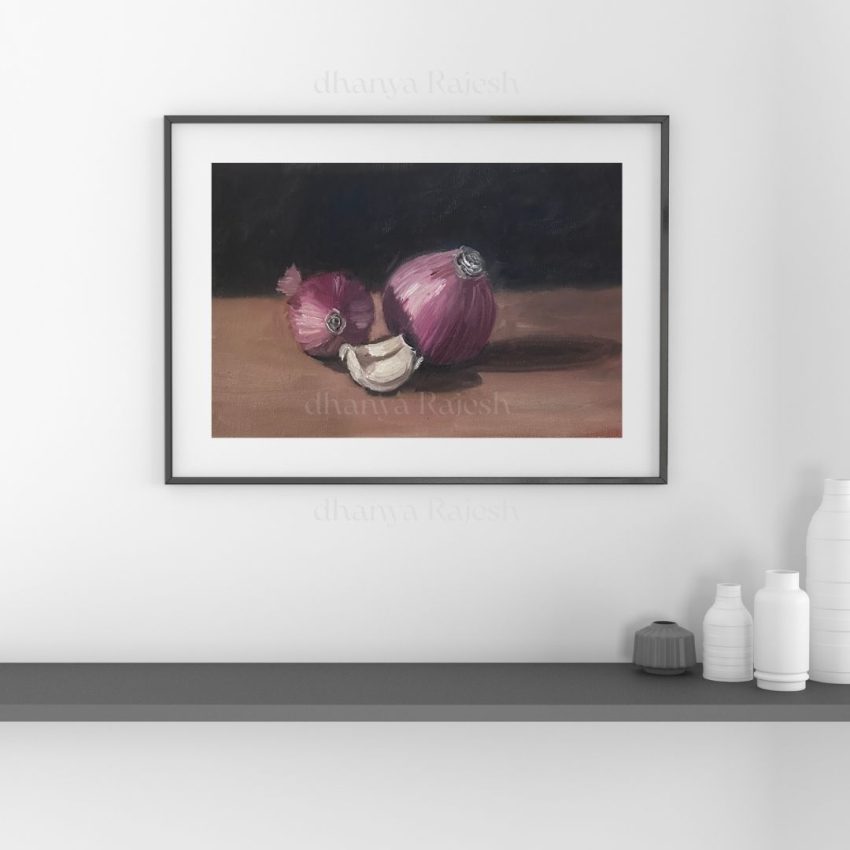 Onions and Garlic Still Life Art - Image 3