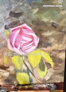 "Close up texture and process of an original oil painting"